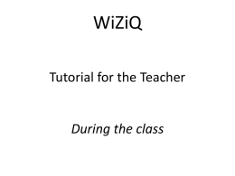 WiziQ Tutorial for the Student
