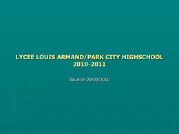 lycee louis armand/park city highschool 2010-2011