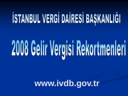 İSTATİSTİKLER - İstanbul Vergi Dairesi Başkanlığı