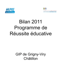 Diaporama Bilan 2011 PRE GIP Grigny Viry