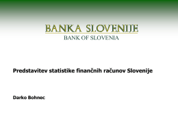 Predstavitev statistike finančnih računov Slovenije