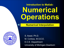Numerical Interpolation - University of Michigan