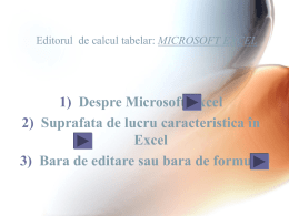 Editorul de calcul tabelar: MICROSOFT EXCEL