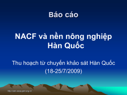 Con đường phát triển của NACF (tiếp)