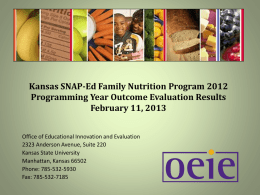 SNAP-Ed FNP 2012 Programming Year Outcome Evaluation Results