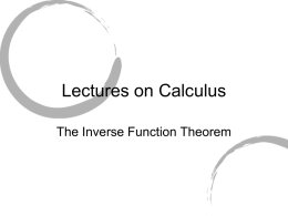 Lectures on Calculus - The University of West Georgia