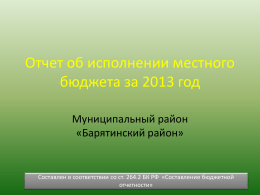 Отчет об исполнении местного бюджета за 2013 год.