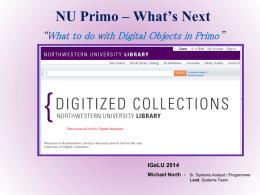 Next Step : Digital collections into Primo