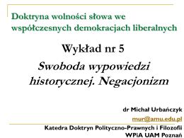 05 DWS Swoboda wypowiedzi historycznej. Negacjonizm