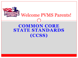 Common Core State Standards - Anderson School District One