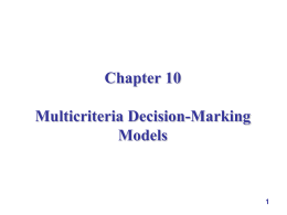 Multicriteria Decision Models
