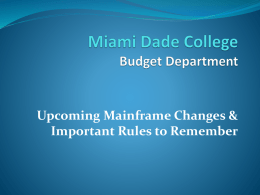 Budget - Miami Dade College