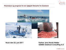 Prisanalyse og prognose for de vigtigste fiskearter fra Grønland