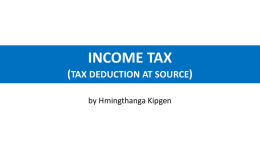 TAX DEDUCTION AT SOURCE (TDS ON SALARY AND