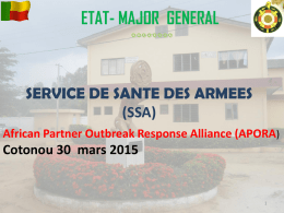 Expérience du Service de Santé des Forces Armées Béninoises