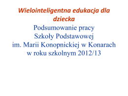 Podsumowanie pracy_Szkoła w Konarach 2012_13