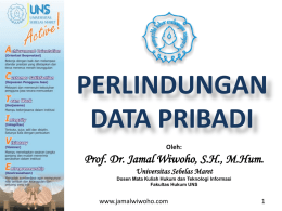Perlindungan Data Pribadi - Website Prof. Dr. H. Jamal Wiwoho, SH