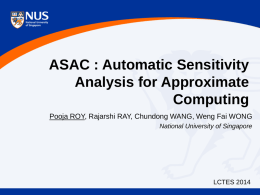 ASAC : Automatic Sensitivity Analysis for Approximate Computing