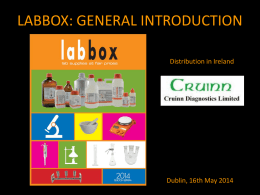 See Labbox Power Point presentation - MC