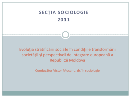 Sectia Sociologie - Academia de Ştiinţe a Moldovei