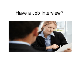Have a Job Interviewx