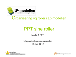 Organisering og roller i LP-modellen - LP-modellen