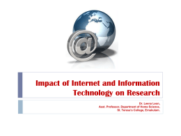 Impact of Internet and Information Technology on Research
