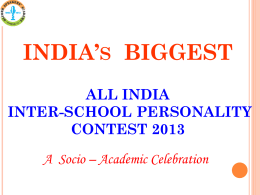 All India Inter School Personality Contest 2013