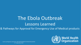 Meek - Lessons learnt from the Ebola outbreak