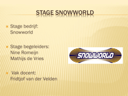 Stage Snowworld - OutdoorLeisure.nl