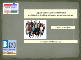C) Mobilisation des bénévoles - Centre Social et Culturel du Ruffecois