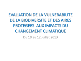 evaluation de la vulnerabilite de la biodiversite et des aires