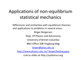 Applications of non-equilibrium statistical mechanics