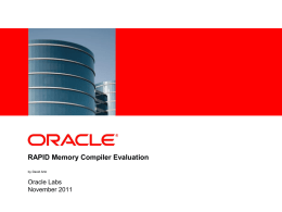 Here> RAPID Memory Compiler Evaluation
