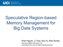 Speculative Region-based Memory Management for Big Data Systems