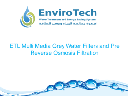 grey water multi media filtration - EnviroTech | Water Treatment and