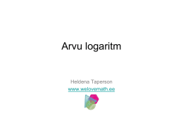 ARVU LOGARITM - We Love Math