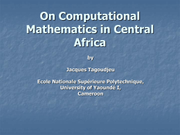 On Computational Mathematics in Cameroon