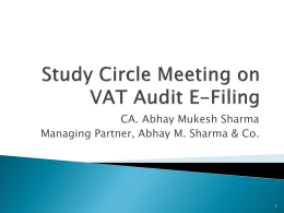 VAT Audit Efiling - Mukesh R. Sharma & Co.
