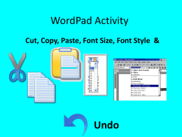 WordPad Activity - Pacific Coast Management