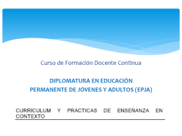 Currículum - Subsecretaría de Promoción de Igualdad y Calidad