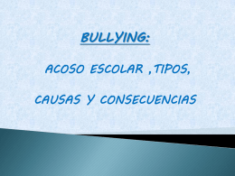 bullying – acoso escolar – tipos – causas
