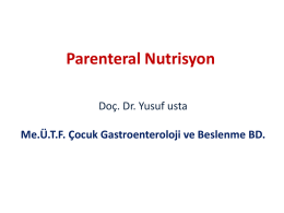 Parenteral Beslenme – Yusuf Usta