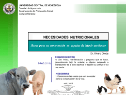 Requerimientos Nutricionales - Universidad Central de Venezuela