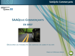 Le site SAAQclic-Commerçants - Société de l`assurance automobile