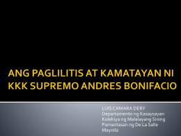 Ang Paglilitis at Kamatayan ng KKK Supremo Andres Bonifacio