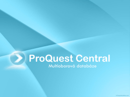 ProQuest - knihovna UJEP
