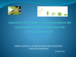 Journées d*échanges sur l*agriculture de conservation et la