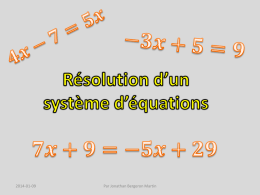 Résolution d`un système d`équations