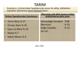 Türkiye de Tarım ve Tarımı Etkileyen Faktörler